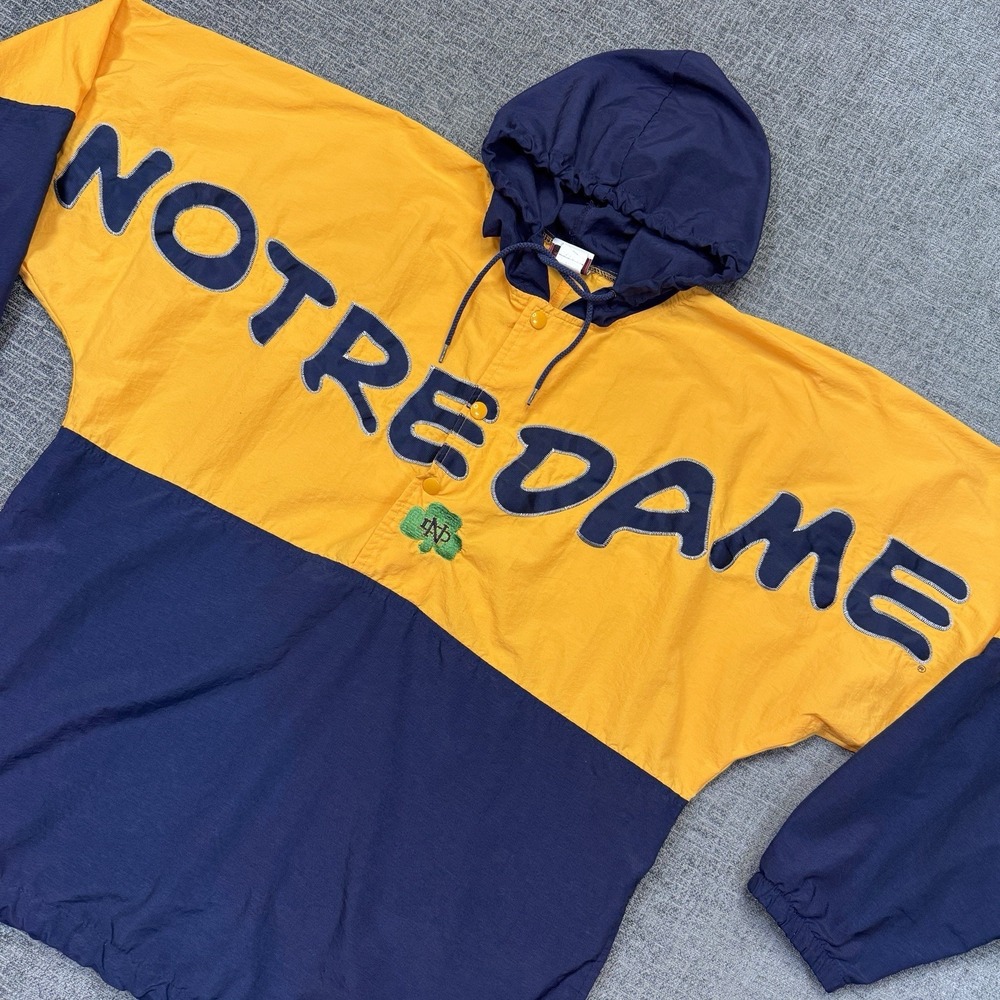 Vintage Notre Dame Fighting Irish Legends Athletic Windbreaker Jacket Mens XL